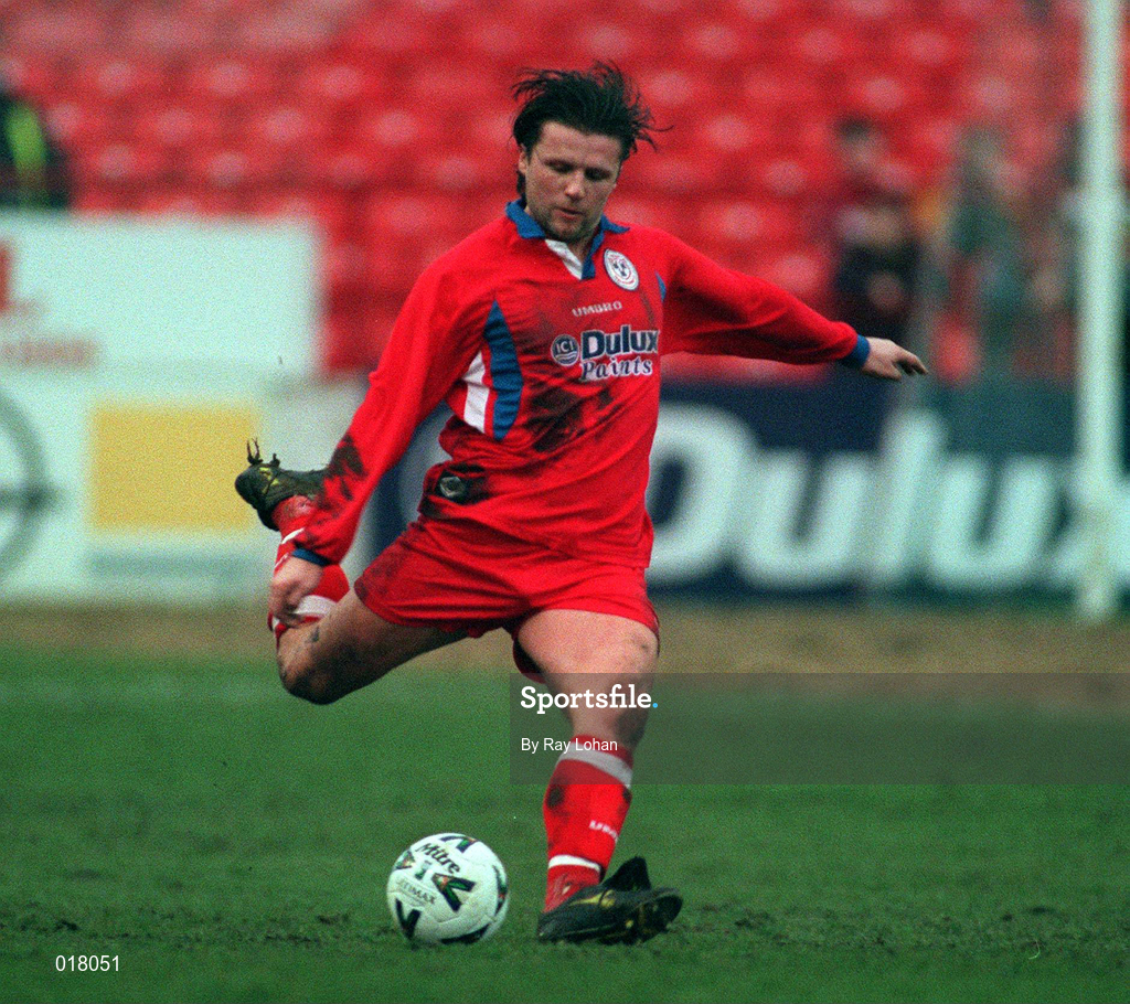 31 January 1999; Greg Costello of Shelbourne during the Harp Lager National League Premier Division match between Shelbourne and Cork City at Tolka Park in Dublin. Photo by Ray Lohan/Sportsfile