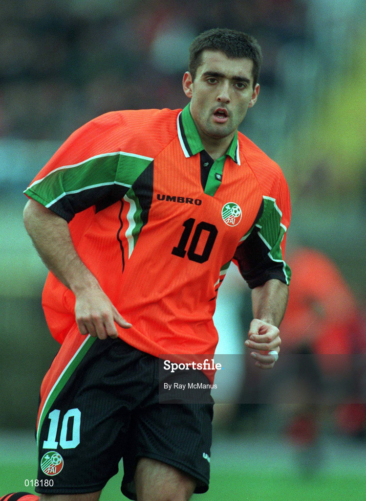 2 April 1997; Jon Goodman of Republic of Ireland during the FIFA World Cup 1998 Group 8 Qualifier match between FYR Macedonia and Republic of Ireland at the City Stadium in Skopje, FYR Macedonia. Photo by Ray McManus/Sportsfile