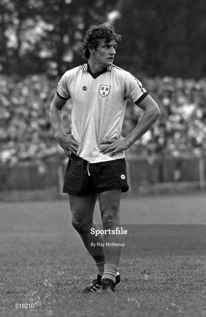 5 July 1981; Kevin Moran of Dublin during the Leinster Senior Football Championship Semi-Final match between Dublin and Laois at O'Connor Park, Tullamore. Photo by Ray McManus/Sportsfile
