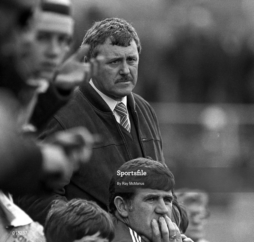 6 March 1983; Cobh Ramblers manager Liam McMahon during the FAI Cup Quarter-Final match between Cobh Ramblers and Finn Harps at St Coleman's Park in Cobh, Cork. Photo by Ray McManus/Sportsfile