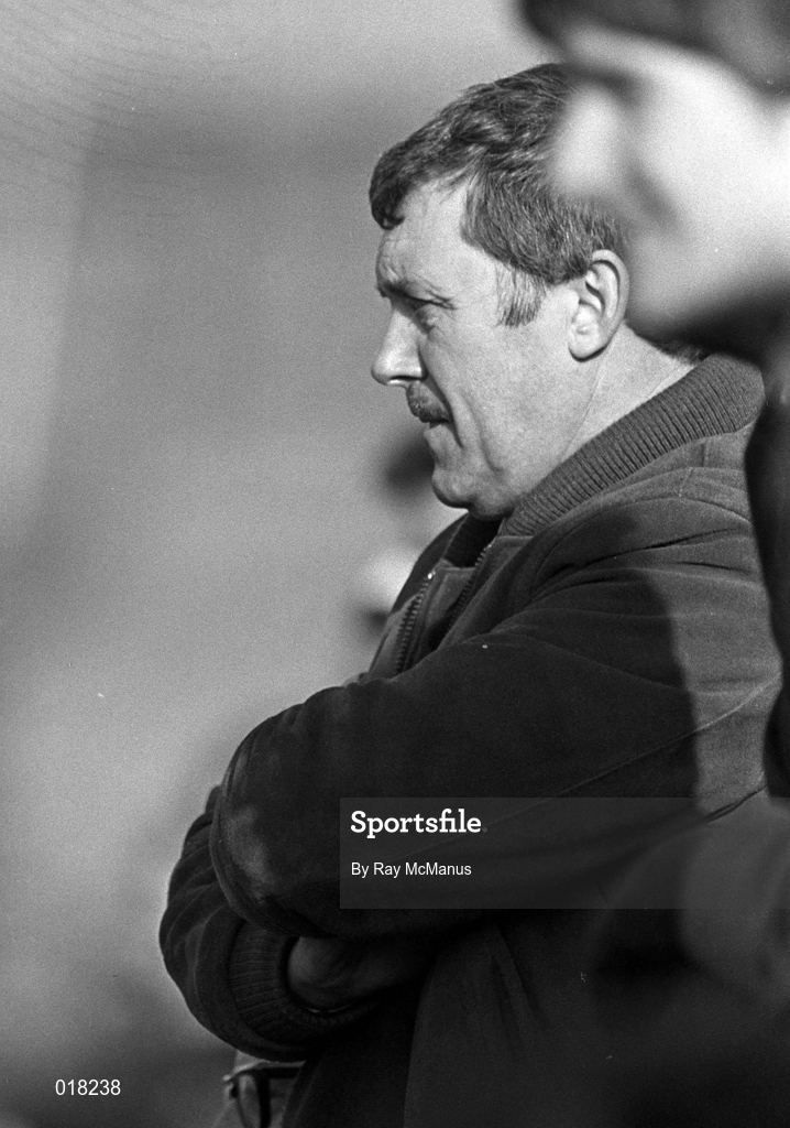 6 March 1983; Cobh Ramblers manager Liam McMahon during the FAI Cup Quarter-Final match between Cobh Ramblers and Finn Harps at St Coleman's Park in Cobh, Cork. Photo by Ray McManus/Sportsfile