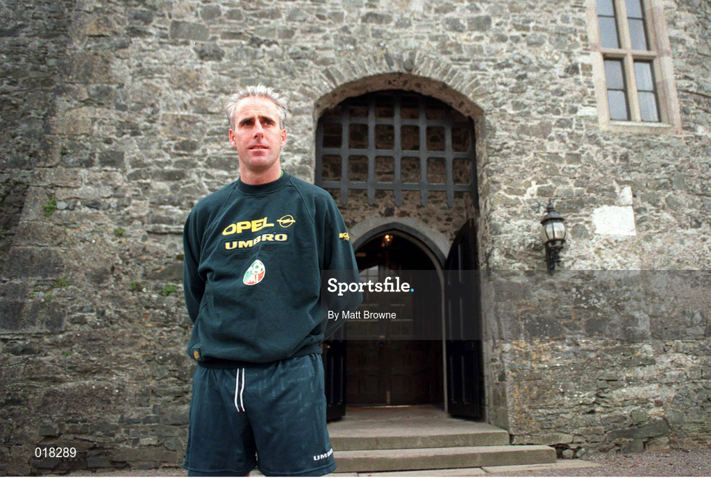 27 October 1997; Manager Mick McCarthy during a Republic of Ireland press conference at Kilkea Castle in Kildare. Photo by Matt Browne/Sportsfile