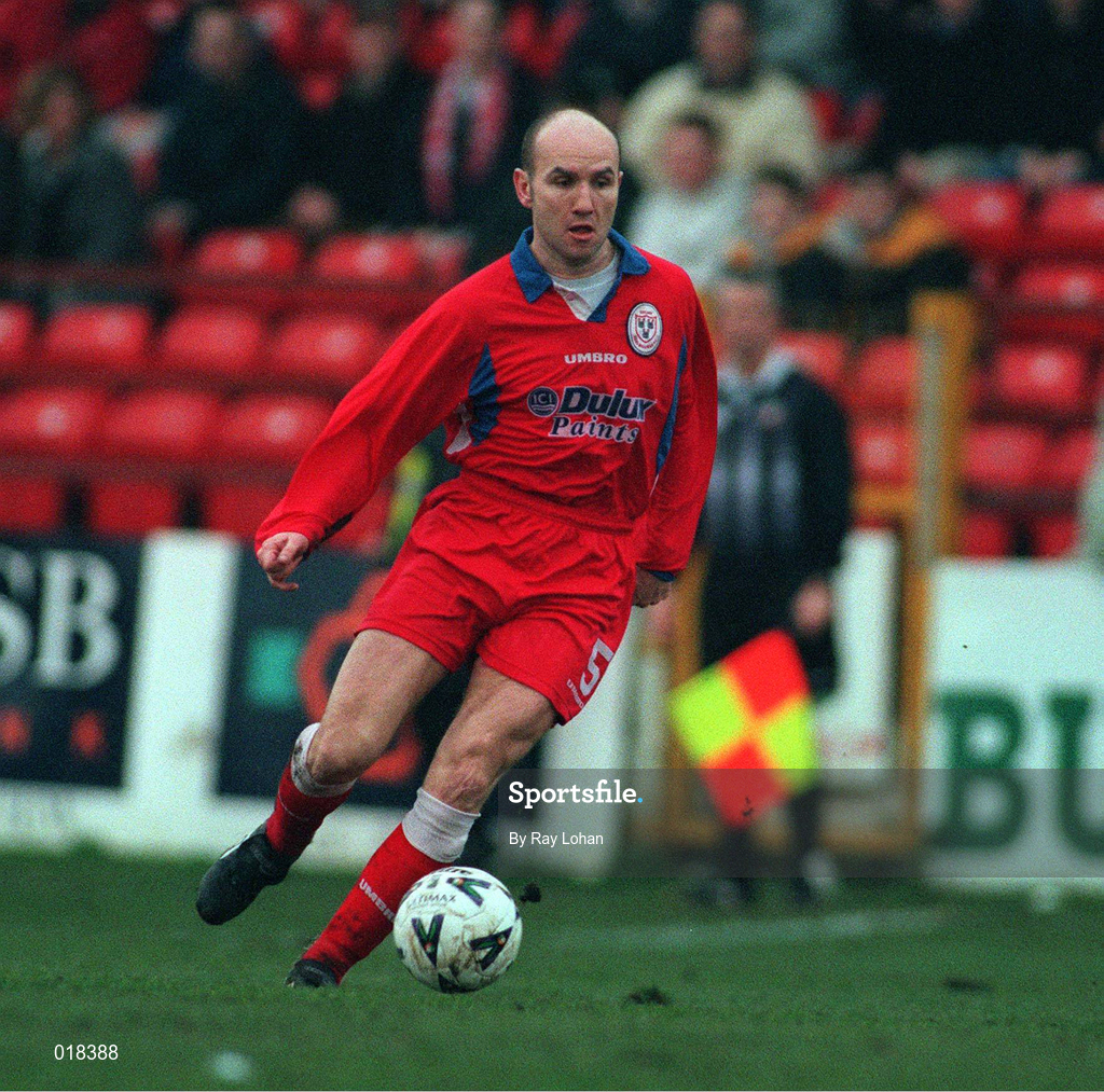 31 January 1999; Paul Doolin of Shelbourne during the Harp Lager National League Premier Division match between Shelbourne and Cork City at Tolka Park in Dublin. Photo by Ray Lohan/Sportsfile
