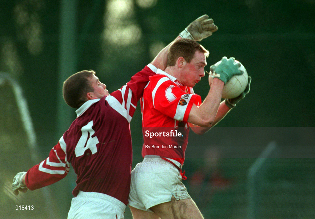 14 February 1999; Philip Clifford of Cork in action against Richie Fahy of Galway during the Church & General National Football League Division 1 match between Cork and Galway at Páirc Uí Rinn in Cork. Photo by Brendan Moran/Sportsfile