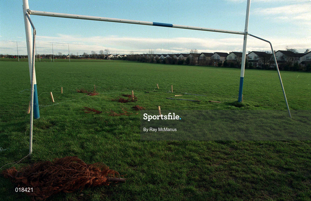 16 January 1999; A general view of pitch preperations prior to the O'Byrne Cup Quarter-Final match between Carlow and Dublin at Dr Cullen Park in Carlow. Photo by Ray McManus/Sportsfile
