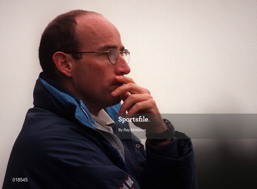 30 January 1999; Dublin manager Tommy Carr looks on during the O'Byrne Cup Semi-Final match between Dublin and Westmeath at Parnell Park in Dublin. Photo by Ray McManus/Sportsfile