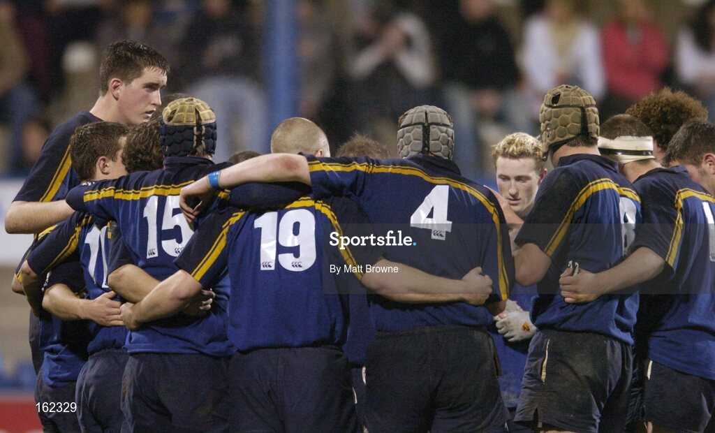 23 November 2004; Leinster's U21. 6ft 10inch lock Devin Toner, left, pictured with his team mates before the start of the game against New Zealand U21. U21 Representative Match, Leinster U21 v New Zealand U21, Donnybrook, Dublin. Picture credit; Matt Browne / SPORTSFILE