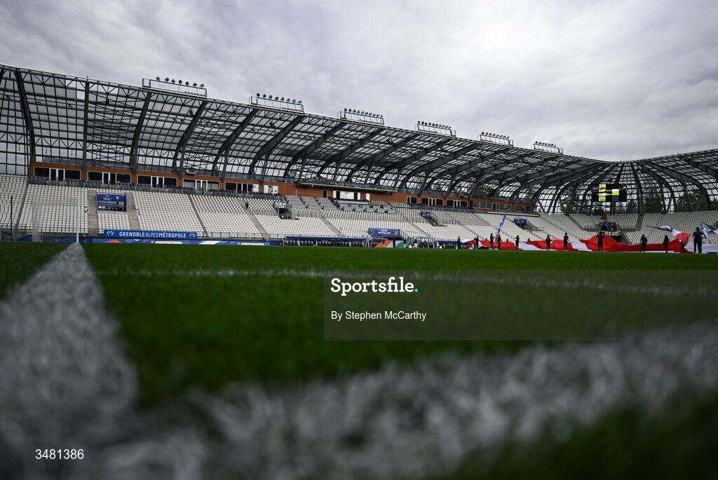9 June 2026; A general view of Stade des Alpes before the 2027 FIFA Women’s World Cup Qualifier match between France and Republic of Ireland at Stade des Alpes in Grenoble, France. Photo by Stephen McCarthy/Sportsfile