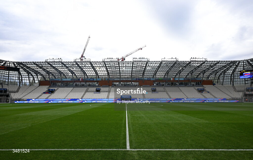 9 June 2026; A general view of Stade des Alpes before the 2027 FIFA Women’s World Cup Qualifier match between France and Republic of Ireland at Stade des Alpes in Grenoble, France. Photo by Stephen McCarthy/Sportsfile