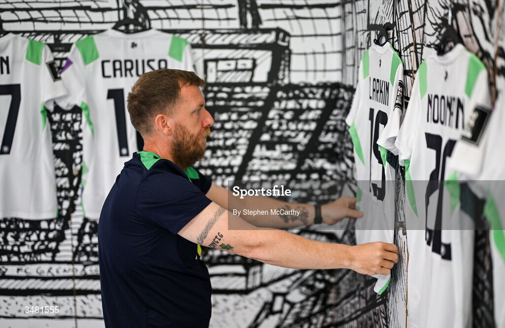 9 June 2026; Republic of Ireland equipment officer Barry Sanfey prepares the Republic of Ireland dressing room before the 2027 FIFA Women’s World Cup Qualifier match between France and Republic of Ireland at Stade des Alpes in Grenoble, France. Photo by Stephen McCarthy/Sportsfile