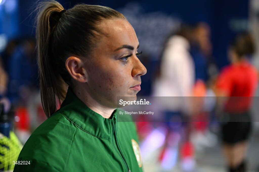 9 June 2026; Republic of Ireland captain Katie McCabe in the tunnel before the 2027 FIFA Women’s World Cup Qualifier match between France and Republic of Ireland at Stade des Alpes in Grenoble, France. Photo by Stephen McCarthy/Sportsfile