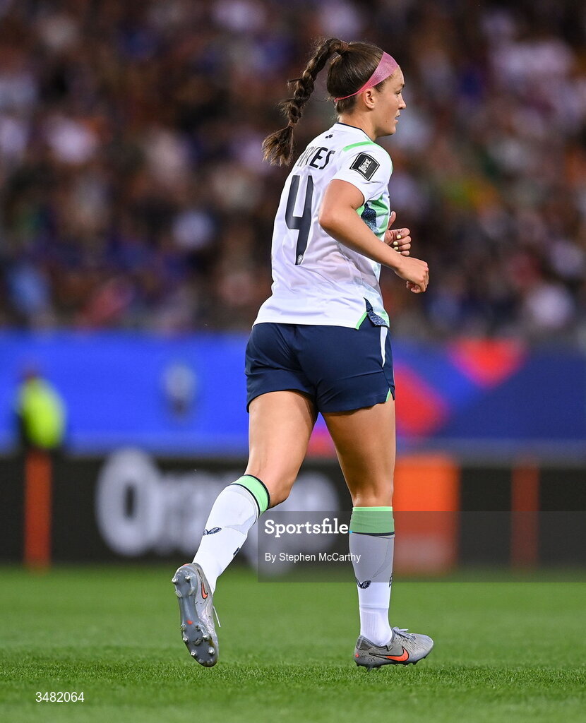 9 June 2026; Caitlin Hayes of Republic of Ireland during the 2027 FIFA Women’s World Cup Qualifier match between France and Republic of Ireland at Stade des Alpes in Grenoble, France. Photo by Stephen McCarthy/Sportsfile