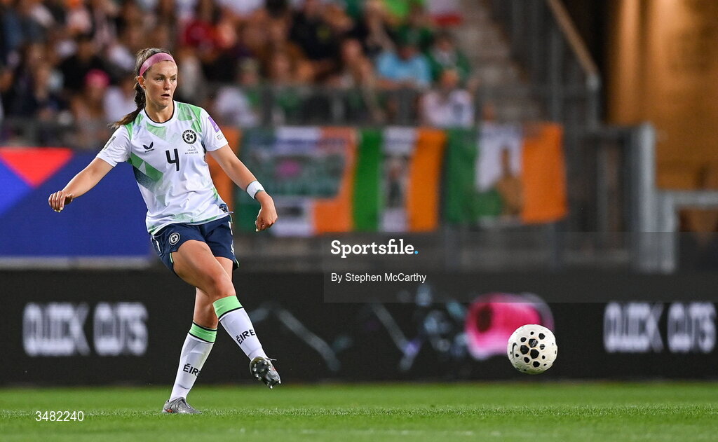9 June 2026; Caitlin Hayes of Republic of Ireland during the 2027 FIFA Women’s World Cup Qualifier match between France and Republic of Ireland at Stade des Alpes in Grenoble, France. Photo by Stephen McCarthy/Sportsfile