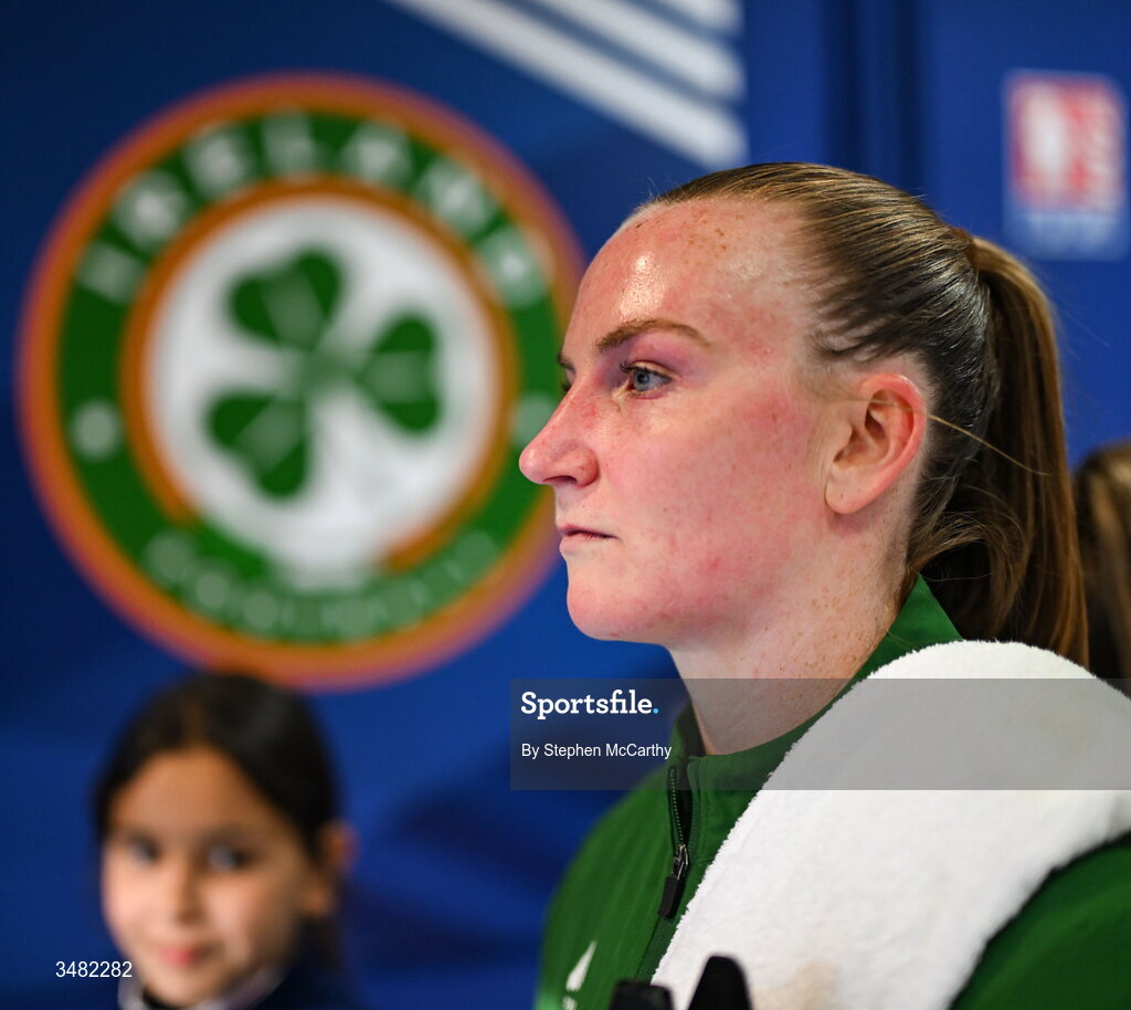 9 June 2026; Republic of Ireland goalkeeper Courtney Brosnan in the tunnel before the 2027 FIFA Women’s World Cup Qualifier match between France and Republic of Ireland at Stade des Alpes in Grenoble, France. Photo by Stephen McCarthy/Sportsfile
