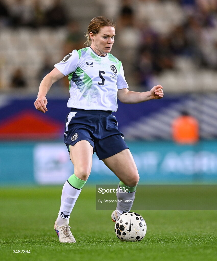9 June 2026; Aoife Mannion of Republic of Ireland during the 2027 FIFA Women’s World Cup Qualifier match between France and Republic of Ireland at Stade des Alpes in Grenoble, France. Photo by Stephen McCarthy/Sportsfile