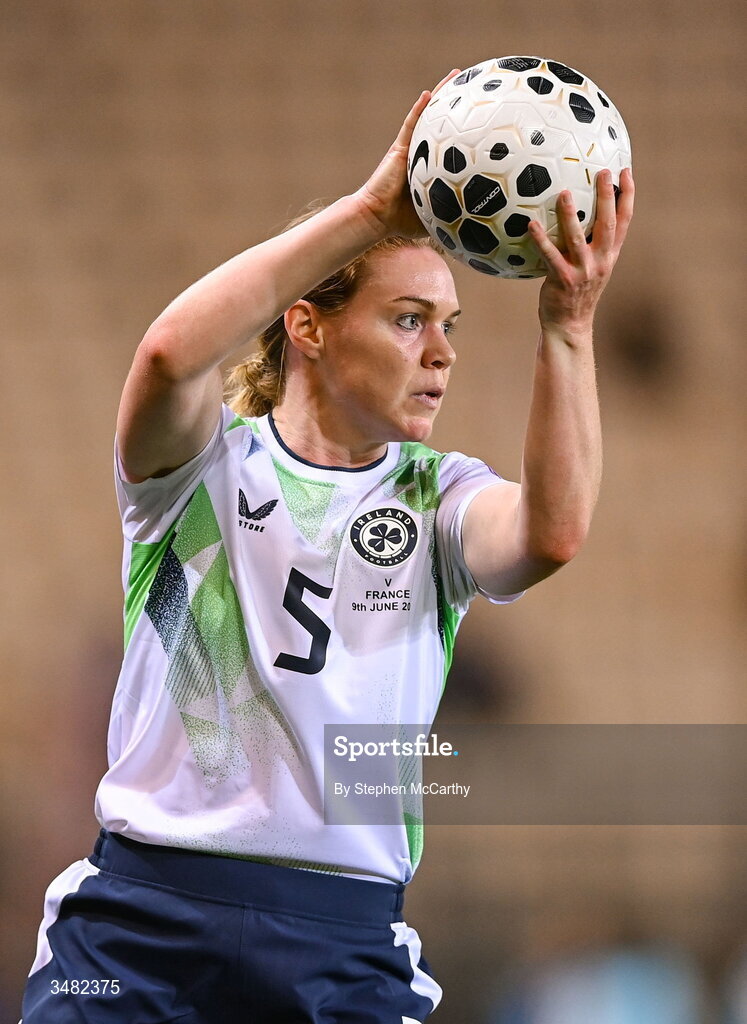 9 June 2026; Aoife Mannion of Republic of Ireland during the 2027 FIFA Women’s World Cup Qualifier match between France and Republic of Ireland at Stade des Alpes in Grenoble, France. Photo by Stephen McCarthy/Sportsfile