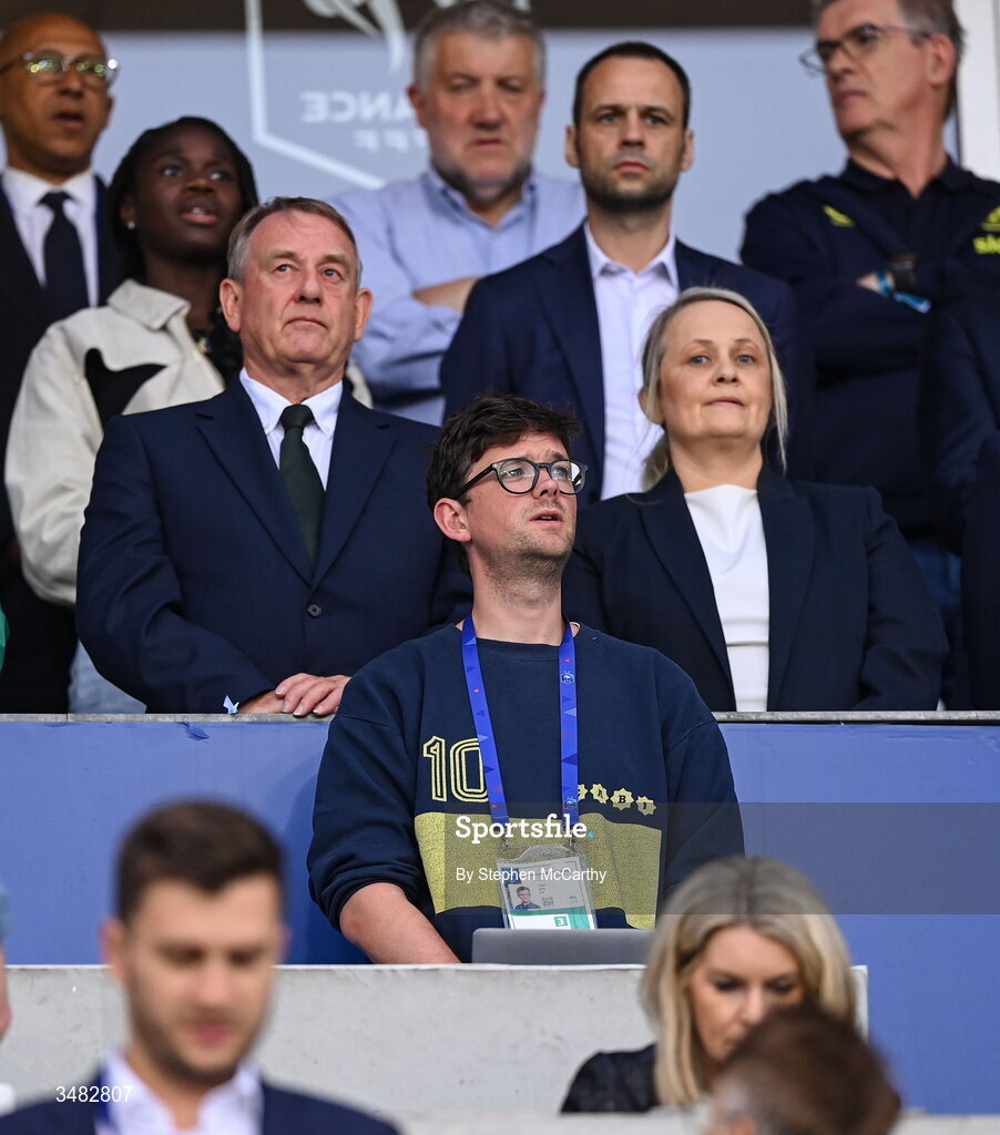 9 June 2026; Journalist Gavin Cooney of The Irish Times before the 2027 FIFA Women’s World Cup Qualifier match between France and Republic of Ireland at Stade des Alpes in Grenoble, France. Photo by Stephen McCarthy/Sportsfile
