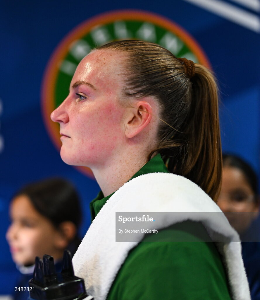 9 June 2026; Republic of Ireland goalkeeper Courtney Brosnan before the 2027 FIFA Women’s World Cup Qualifier match between France and Republic of Ireland at Stade des Alpes in Grenoble, France. Photo by Stephen McCarthy/Sportsfile