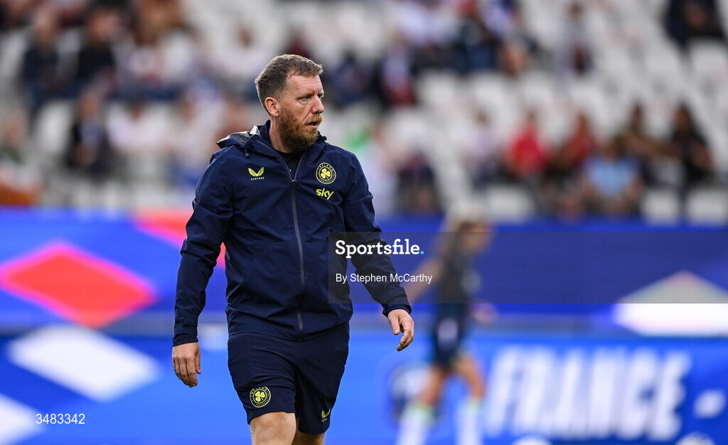 9 June 2026; Republic of Ireland equipment officer Barry Sanfey before the 2027 FIFA Women’s World Cup Qualifier match between France and Republic of Ireland at Stade des Alpes in Grenoble, France. Photo by Stephen McCarthy/Sportsfile