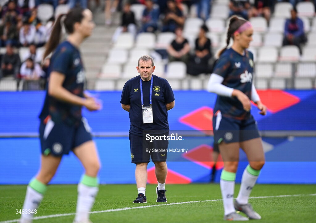 9 June 2026; Republic of Ireland masseuse Mickey McGlynn before the 2027 FIFA Women’s World Cup Qualifier match between France and Republic of Ireland at Stade des Alpes in Grenoble, France. Photo by Stephen McCarthy/Sportsfile