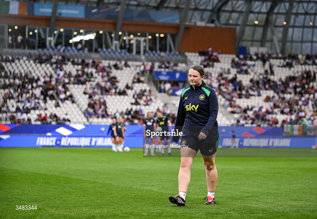 9 June 2026; Republic of Ireland equipment officer Rachel O'Hanlon before the 2027 FIFA Women’s World Cup Qualifier match between France and Republic of Ireland at Stade des Alpes in Grenoble, France. Photo by Stephen McCarthy/Sportsfile