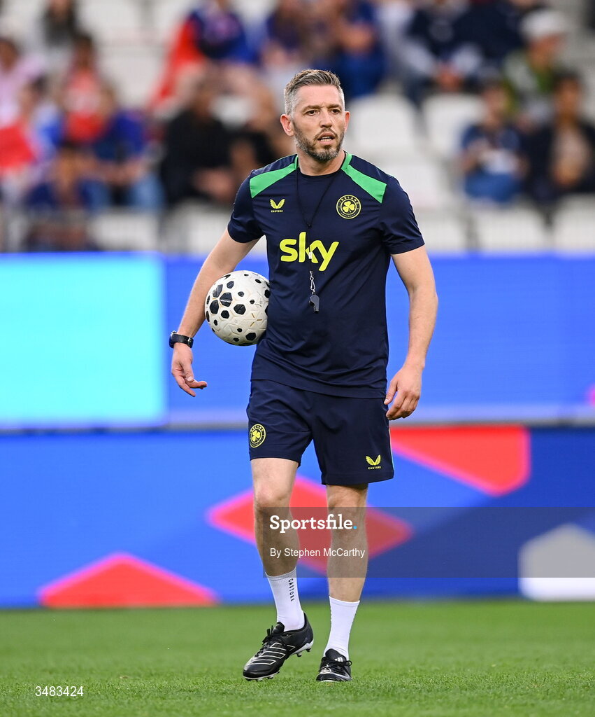 9 June 2026; Republic of Ireland assistant coach Gary Cronin before the 2027 FIFA Women’s World Cup Qualifier match between France and Republic of Ireland at Stade des Alpes in Grenoble, France. Photo by Stephen McCarthy/Sportsfile
