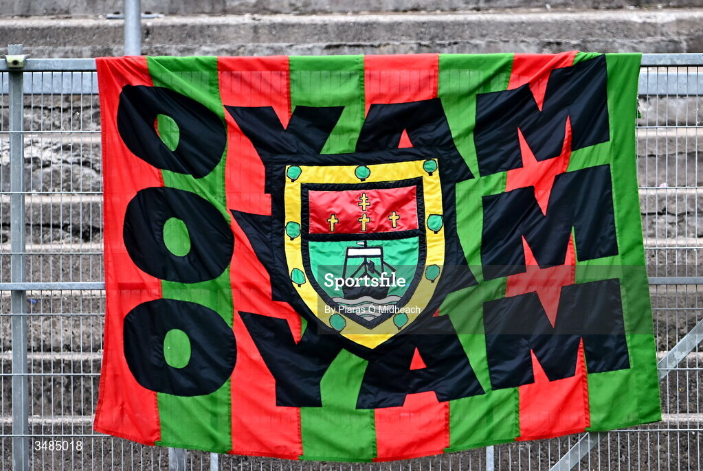 31 May 2026; A Mayo flag before the GAA Football All-Ireland Senior Championship Round 1 match between Monaghan and Mayo at St Tiernach's Park in Clones, Monaghan. Photo by Piaras Ó Mídheach/Sportsfile