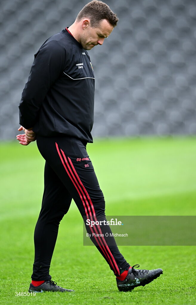 31 May 2026; Mayo manager Andy Moran before the GAA Football All-Ireland Senior Championship Round 1 match between Monaghan and Mayo at St Tiernach's Park in Clones, Monaghan. Photo by Piaras Ó Mídheach/Sportsfile
