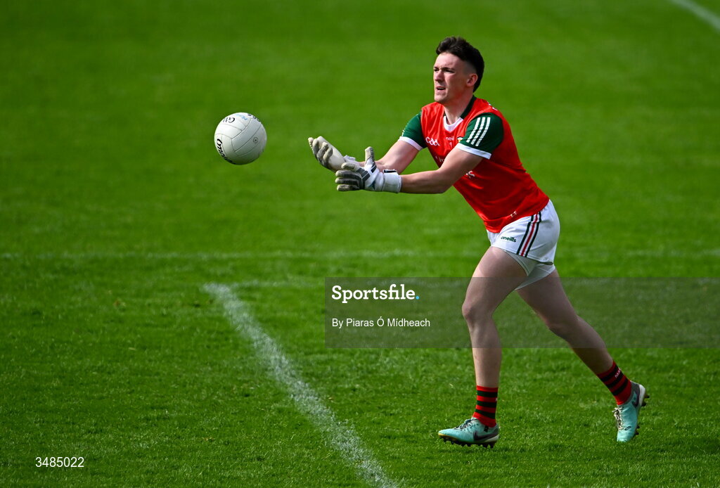 31 May 2026; Mayo goalkeeper Jack Livinstone during the GAA Football All-Ireland Senior Championship Round 1 match between Monaghan and Mayo at St Tiernach's Park in Clones, Monaghan. Photo by Piaras Ó Mídheach/Sportsfile