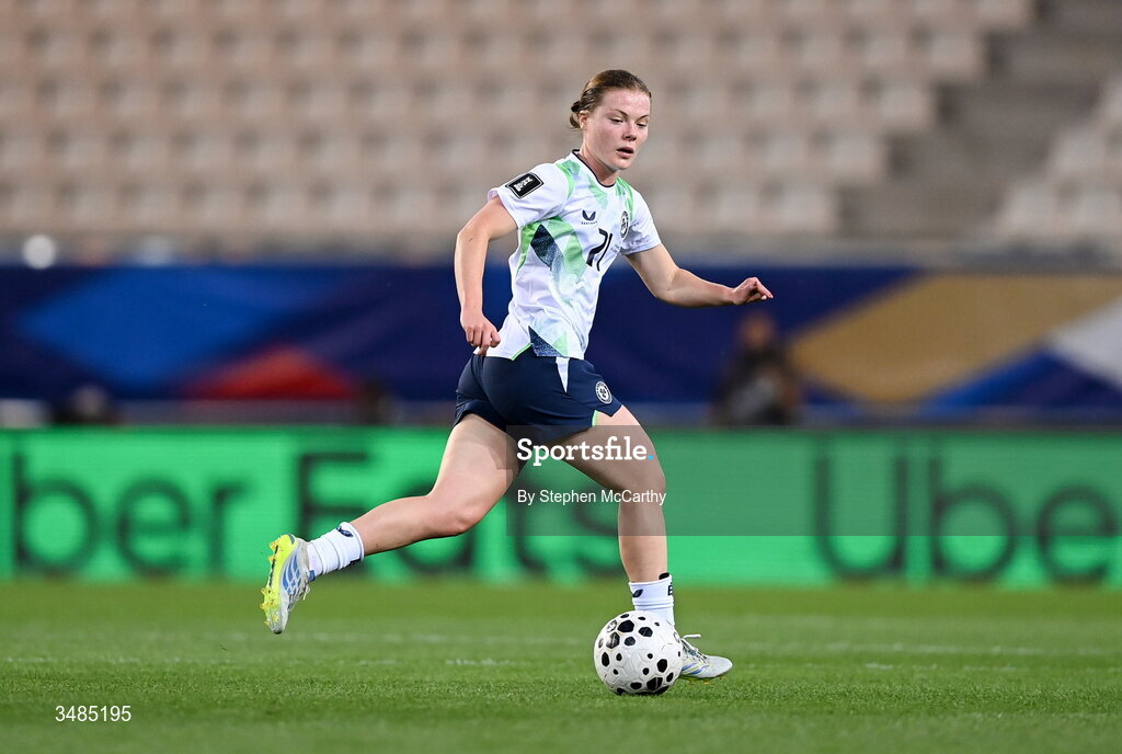 9 June 2026; Emily Murphy of Republic of Ireland during the 2027 FIFA Women’s World Cup Qualifier match between France and Republic of Ireland at Stade des Alpes in Grenoble, France. Photo by Stephen McCarthy/Sportsfile