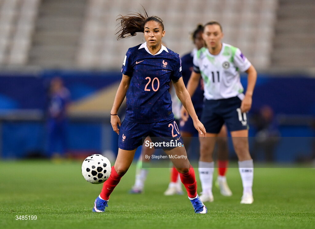 9 June 2026; Delphine Cascarino of France during the 2027 FIFA Women’s World Cup Qualifier match between France and Republic of Ireland at Stade des Alpes in Grenoble, France. Photo by Stephen McCarthy/Sportsfile