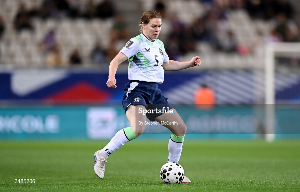 9 June 2026; Aoife Mannion of Republic of Ireland during the 2027 FIFA Women’s World Cup Qualifier match between France and Republic of Ireland at Stade des Alpes in Grenoble, France. Photo by Stephen McCarthy/Sportsfile