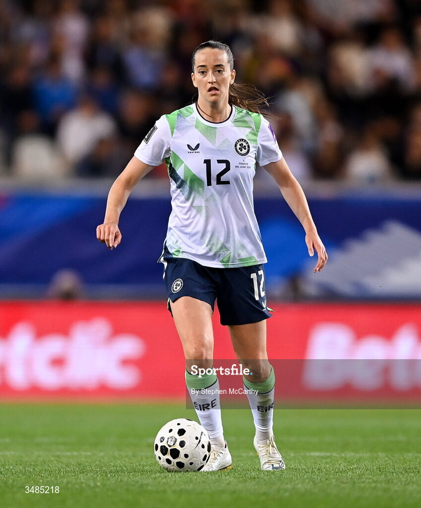 9 June 2026; Anna Patten of Republic of Ireland during the 2027 FIFA Women’s World Cup Qualifier match between France and Republic of Ireland at Stade des Alpes in Grenoble, France. Photo by Stephen McCarthy/Sportsfile