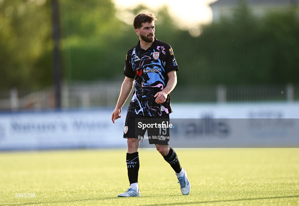 29 May 2026; Brandon Fleming of Derry City during the SSE Airtricity Men’s Premier Division match between Dundalk and Derry City at Oriel Park in Dundalk, Louth. Photo by Ben McShane/Sportsfile