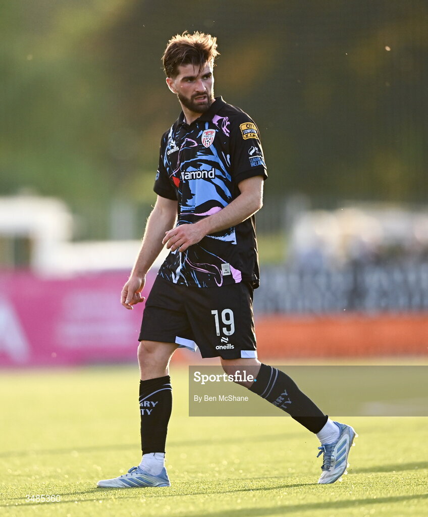 29 May 2026; Brandon Fleming of Derry City during the SSE Airtricity Men’s Premier Division match between Dundalk and Derry City at Oriel Park in Dundalk, Louth. Photo by Ben McShane/Sportsfile