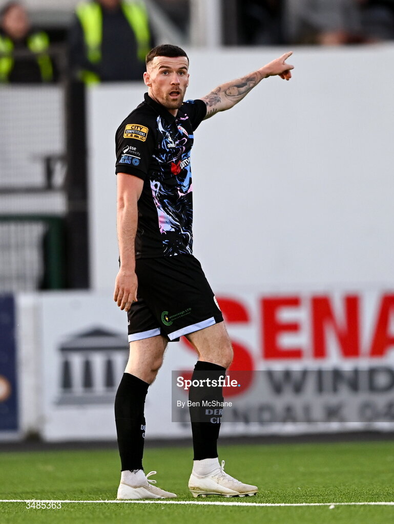 29 May 2026; Patrick McClean of Derry City during the SSE Airtricity Men’s Premier Division match between Dundalk and Derry City at Oriel Park in Dundalk, Louth. Photo by Ben McShane/Sportsfile