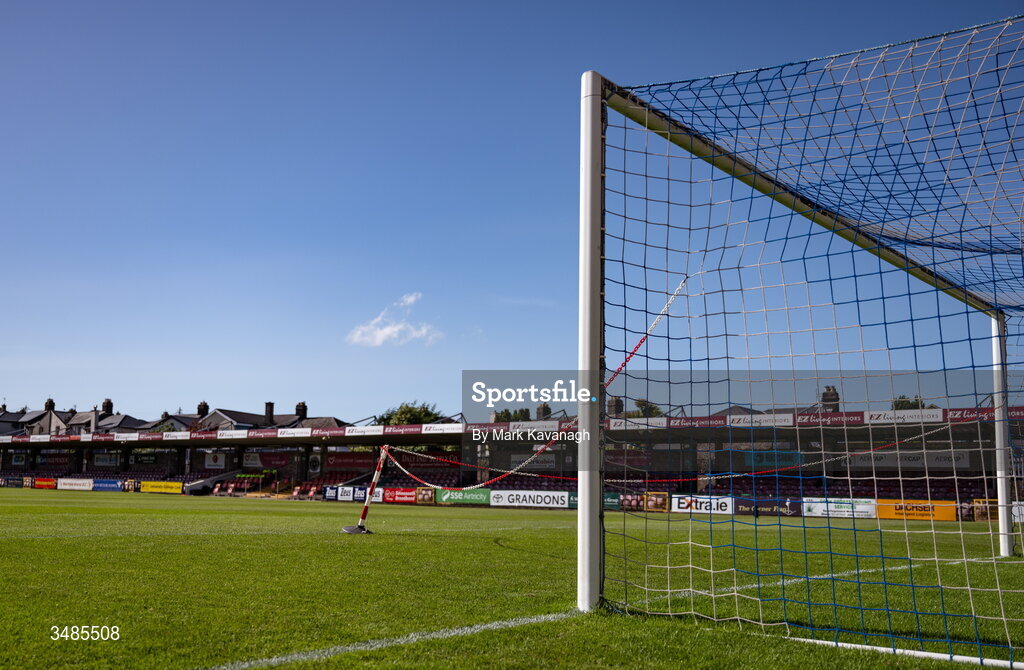 12 June 2026; A general view of the goal area before the SSE Airtricity Men’s Premier Division match between Galway United and Dundalk at Turner's Cross Stadium in Cork. Photo by Mark Kavanagh/Sportsfile