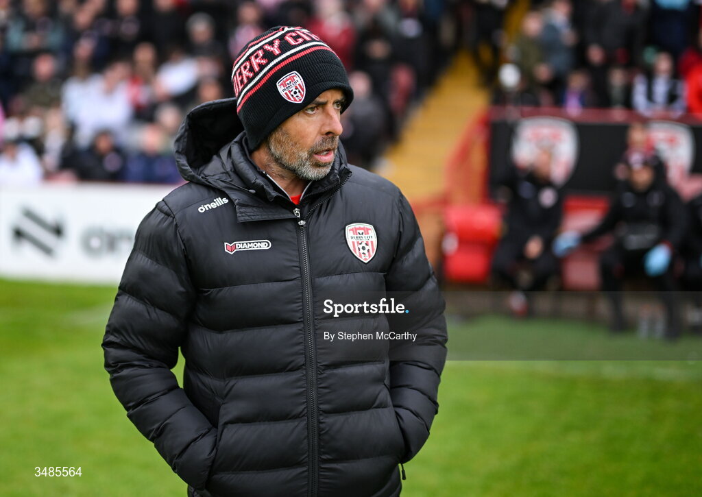 12 June 2026; Derry City manager Tiernan Lynch before the SSE Airtricity Men’s Premier Division match between Derry City and Bohemians at Find Insurance Celtic Park in Derry. Photo by Stephen McCarthy/Sportsfile