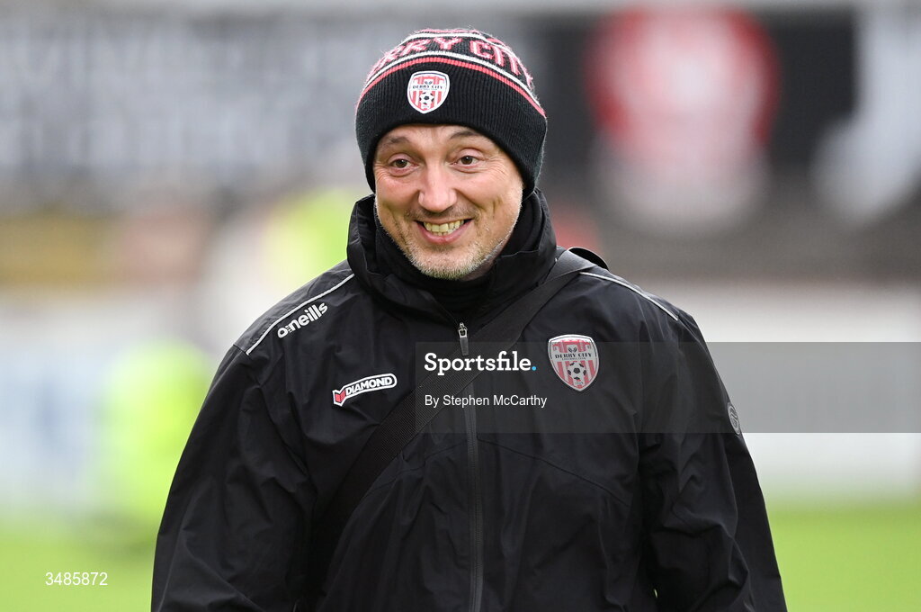 12 June 2026; Derry City physiotherapist Colum O'Neill during the SSE Airtricity Men’s Premier Division match between Derry City and Bohemians at Find Insurance Celtic Park in Derry. Photo by Stephen McCarthy/Sportsfile