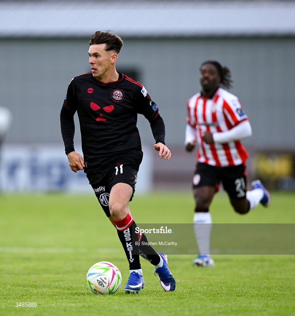 12 June 2026; Dayle Rooney of Bohemians during the SSE Airtricity Men’s Premier Division match between Derry City and Bohemians at Find Insurance Celtic Park in Derry. Photo by Stephen McCarthy/Sportsfile