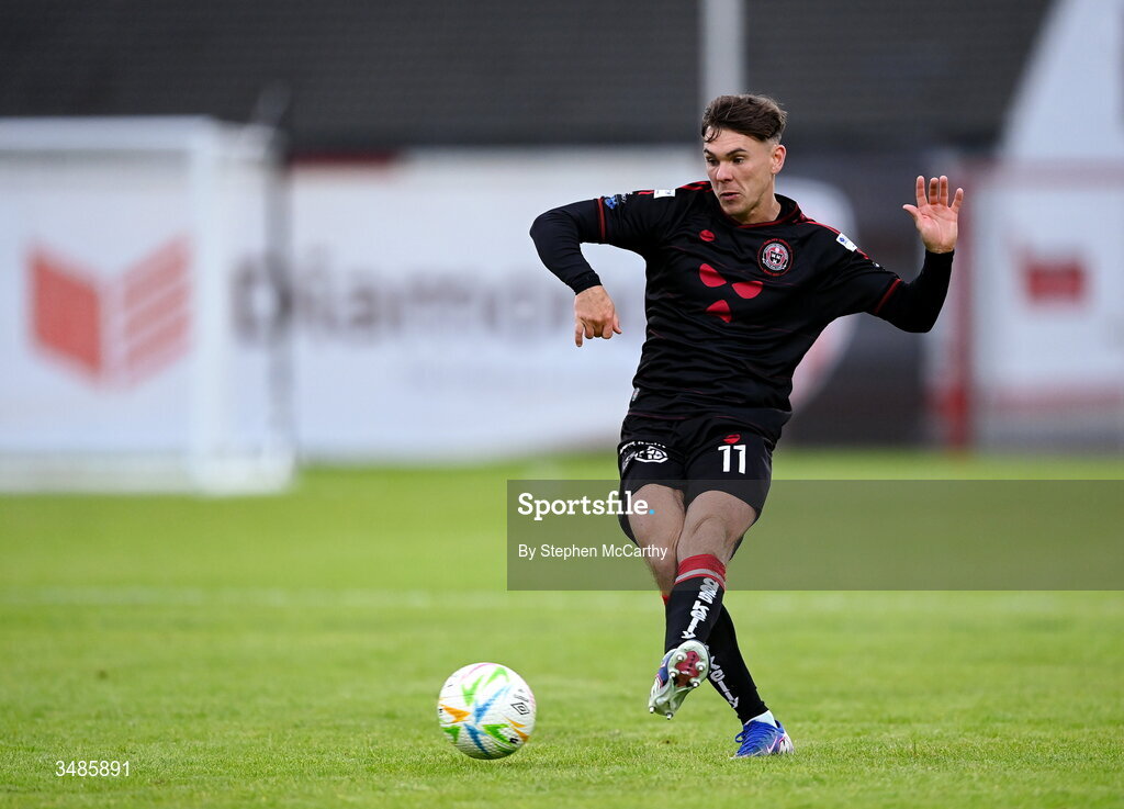 12 June 2026; Dayle Rooney of Bohemians during the SSE Airtricity Men’s Premier Division match between Derry City and Bohemians at Find Insurance Celtic Park in Derry. Photo by Stephen McCarthy/Sportsfile