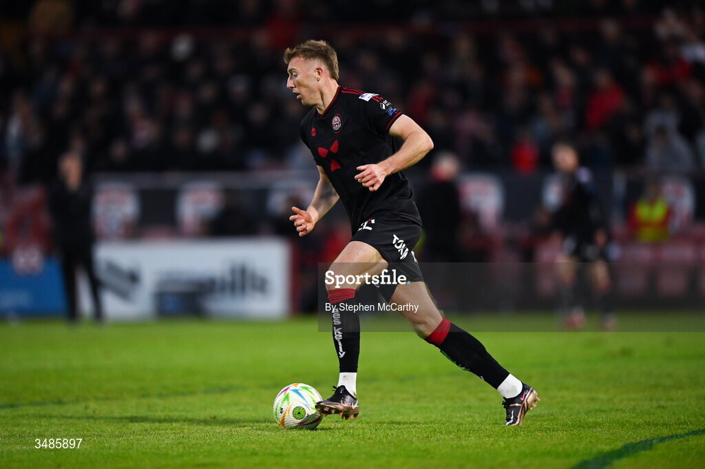 12 June 2026; Sam Todd of Bohemians during the SSE Airtricity Men’s Premier Division match between Derry City and Bohemians at Find Insurance Celtic Park in Derry. Photo by Stephen McCarthy/Sportsfile