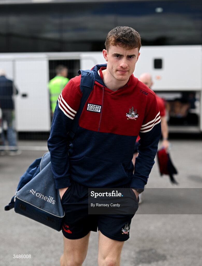 13 June 2026; Tomas O'Mahony of Cork arrives before the GAA Football All-Ireland Senior Championship Round 2A match between Donegal and Cork at MacCumhaill Park in Ballybofey, Donegal. Photo by Ramsey Cardy/Sportsfile