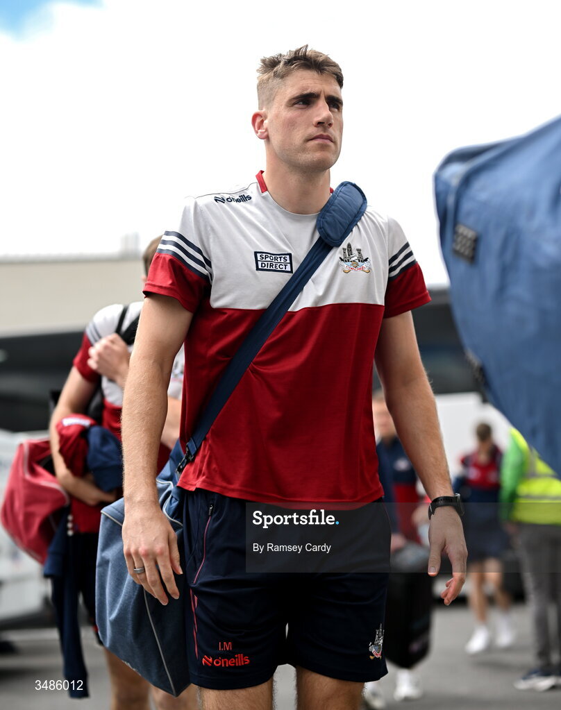13 June 2026; Ian Maguire of Cork arrives before the GAA Football All-Ireland Senior Championship Round 2A match between Donegal and Cork at MacCumhaill Park in Ballybofey, Donegal. Photo by Ramsey Cardy/Sportsfile