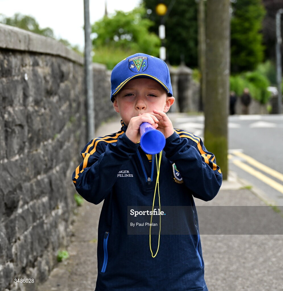13 June 2026; Roscommon supporter Charlie Dolan, aged 6, from Strokestown, before the GAA Football All-Ireland Senior Championship Round 2B match between Monaghan and Roscommon at St. Tiernach's Park in Clones, Monaghan. Photo by Paul Phelan/Sportsfile