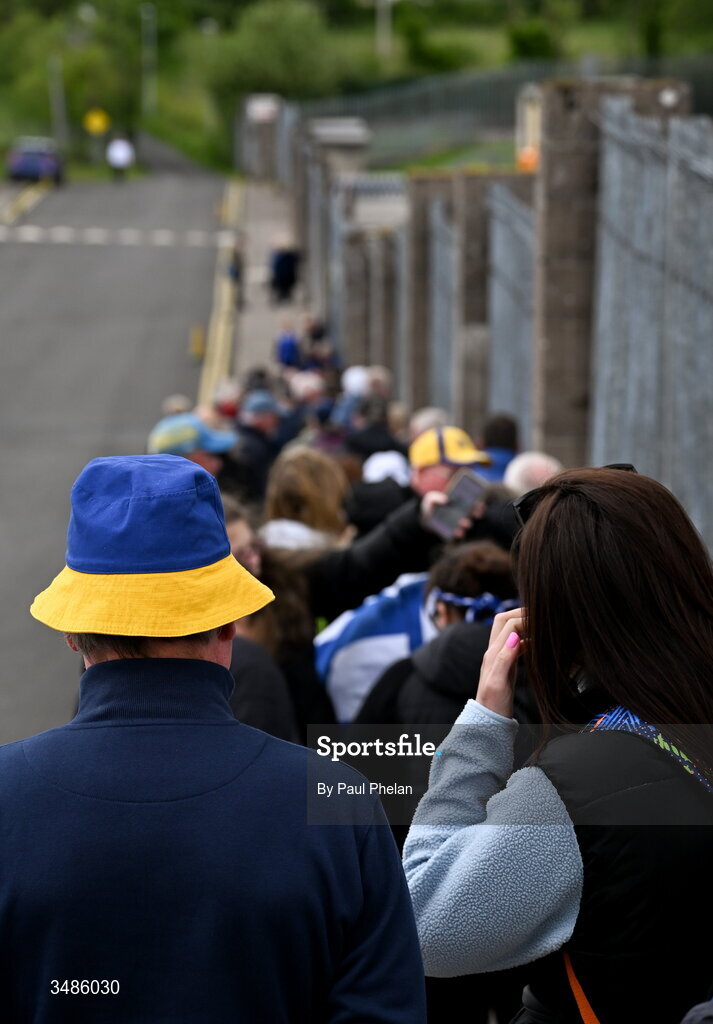 13 June 2026; Supporters queue before the ground opens before the GAA Football All-Ireland Senior Championship Round 2B match between Monaghan and Roscommon at St. Tiernach's Park in Clones, Monaghan. Photo by Paul Phelan/Sportsfile