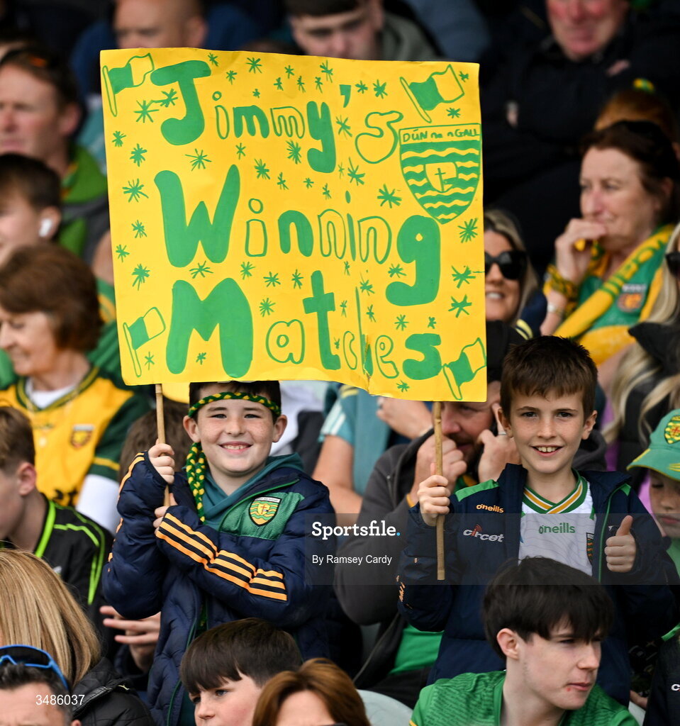 13 June 2026; Donegal supporters during the GAA Football All-Ireland Senior Championship Round 2A match between Donegal and Cork at MacCumhaill Park in Ballybofey, Donegal. Photo by Ramsey Cardy/Sportsfile