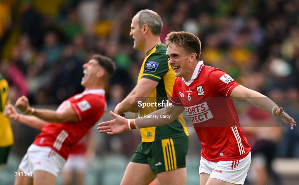 13 June 2026; Tommy Walsh of Cork celebrates after the GAA Football All-Ireland Senior Championship Round 2A match between Donegal and Cork at MacCumhaill Park in Ballybofey, Donegal. Photo by Ramsey Cardy/Sportsfile
