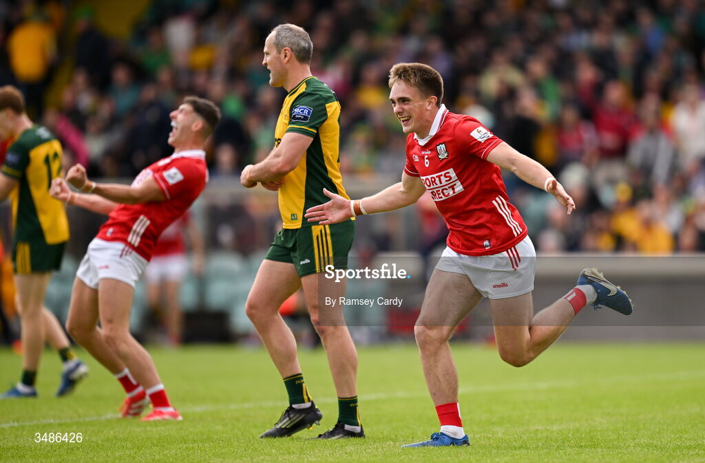 13 June 2026; Tommy Walsh of Cork celebrates after the GAA Football All-Ireland Senior Championship Round 2A match between Donegal and Cork at MacCumhaill Park in Ballybofey, Donegal. Photo by Ramsey Cardy/Sportsfile