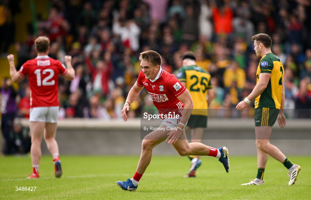 13 June 2026; Tommy Walsh of Cork celebrates after the GAA Football All-Ireland Senior Championship Round 2A match between Donegal and Cork at MacCumhaill Park in Ballybofey, Donegal. Photo by Ramsey Cardy/Sportsfile